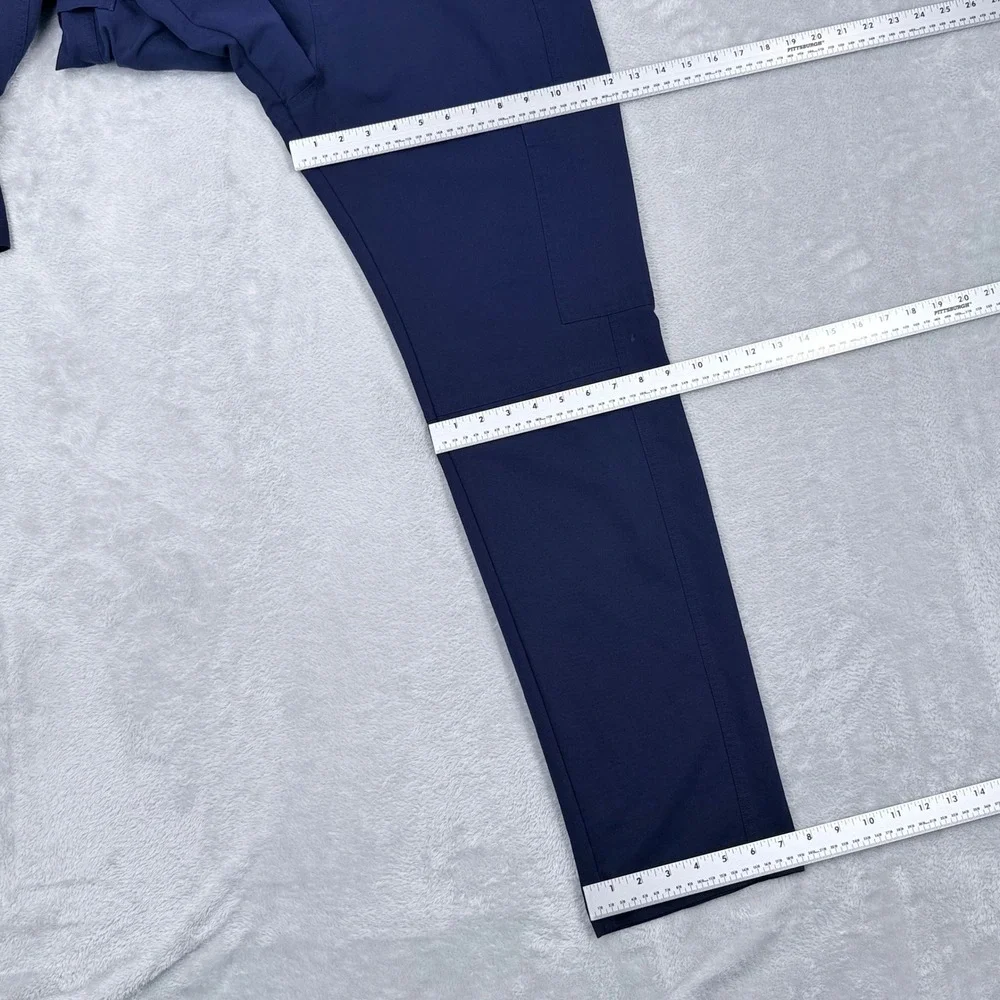 Figs Axim Cargo Scrub Pants Mens Medium Navy Blue Drawstring Technical T2001